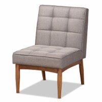 Bowery Hill Mid-Century Grey and Walnut Brown Finished Wood Dining Chair