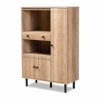 Bowery Hill Oak Brown Finished 1-Drawer Kitchen Storage Cabinet