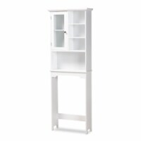 Bowery Hill White Finished Wood Over the Toilet Bathroom Cabinet