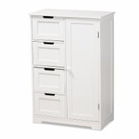 Bowery Hill White Finished Wood 4-Drawer Bathroom Storage Cabinet