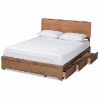 Bowery Hill Brown Finished Wood King Size 3-Drawer Bed