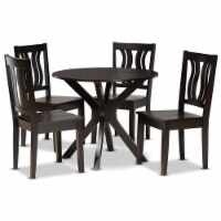 Bowery Hill Transitional Dark Brown Finished Wood 5-Piece Dining Set