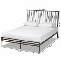 Bowery Hill Contemporary Black Finished Metal Queen Size Platform Bed