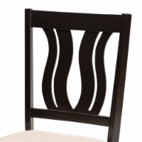 Bowery Hill Sand Upholstered and Brown Finished Wood 2-Piece Dining Chair Set