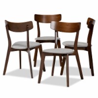 Bowery Hill Light Gray Fabric Upholstered Wood 4-Piece Dining Chair Set