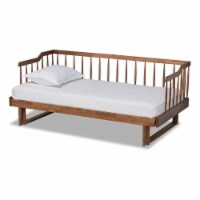 Bowery Hill Walnut Wood Expandable Twin to King Size Spindle Daybed