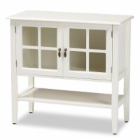 Bowery Hill Traditional White Finished Wood and Glass 2-Door Kitchen Cabinet