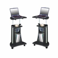 Home Square 2 Piece Cadmus Mobile Laptop Stand Set in Graphite