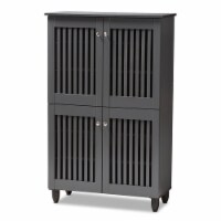 Bowery Hill 4-Door Wood Entryway Shoe Cabinet in Dark Gray