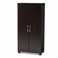 Bowery Hill 2-Door Wood Shoe Cabinet in Wenge Brown