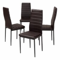 Bowery Hill 18.11'' Modern Faux Leather Dining Chair in Mahogany (Set of 4)