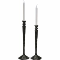 Maklaine Traditional 2 Piece Candle Holder Set in Black