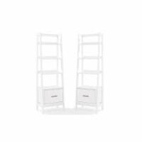 Home Square 25 Height 4 Shelf Wood Bookcase Set in White