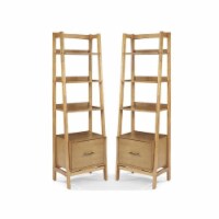 Home Square 25 Height 4 Shelf Wood Bookcase Set in Acorn Brown (Set of 2)