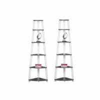 Home Square 2 Piece Wood Corner Accent Etagere Set in Gray and White