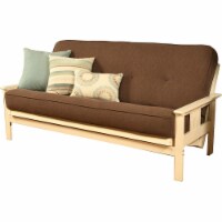 Pemberly Row Full Traditional Linen Fabric Futon Mattress in Cocoa Brown