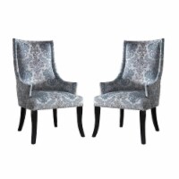 Home Square 2 Piece Upholstered Polyester Fabric Accent Chair Set in Teal Gray