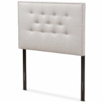 Bowery Hill Modern Tufted Twin Panel Headboard in Grayish Beige