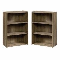 Home Square 2 Piece Modern Engineered Wood Bookcase Set in Summer Oak