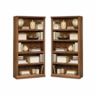 Home Square 2 Piece Wood Bookcase Set with 5 Shelf in Oiled Oak