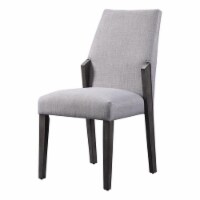 Bowery Hill Contemporary Side Chair with Padded Back in Gray Oak (Set of 2)