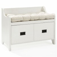 Pemberly Row Storage Entryway Bench in Distressed White