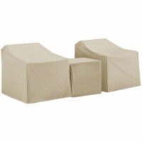 Pemberly Row 3 Piece Patio Conversation Cover Set in Tan