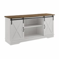 Pemberly Row Modern Wood TV Stand for TVs up to 58 in Solid White