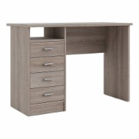 Pemberly Row Contemporary Engineered Wood Desk with 4 Drawers in Truffle Brown