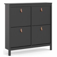 Pemberly Row 4 Drawer Shoe Cabinet in Black Matte