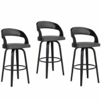 Home Square 3 Piece Shelly 26 Faux Leather Counter Stool Set in Black and Gray