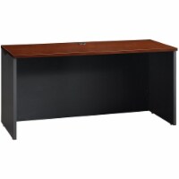 Pemberly Row Traditional Credenza in Classic Cherry/Black Accents