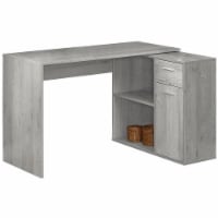 Pemberly Row L Shaped Computer Desk Storage Cabinet in Gray
