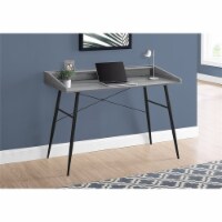 Pemberly Row 47.25 Contemporary Wood Computer Desk with Small Hutch in Gray