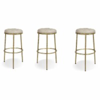 Aerin  3 Piece Set Hammered Brass Backless Bar Stool