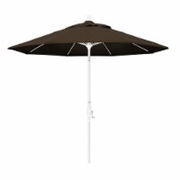 Pemberly Row Skye 9' White Patio Umbrella in Pacifica Mocha