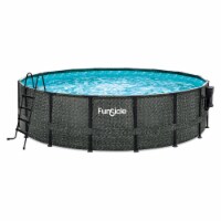 Funsicle 16' x 48 Oasis Round Outdoor Above Ground Swimming Pool, Herringbone
