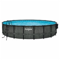 Funsicle 20' x 48 Oasis Round Outdoor Above Ground Swimming Pool, Herringbone