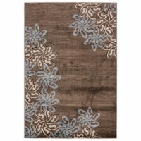 MDA Home Glamour Brown/Cream Floral Polypropylene Area Rug - 5'2  x 7'5