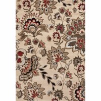 MDA Home Glamour Cream/Red Floral Polypropylene Area Rug - 8'1  x 10'5