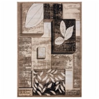 MDA Home Glamour Brown/Cream Polypropylene Area Rug - 3'9  x 5'9