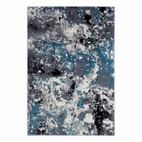 MDA Home Sofia Gray/Blue Contemporary Polypropylene Area Rug - 2'1'' x 3'3''