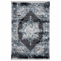 MDA Home Xanthos Gray/Blue Transitional Polyester Area Rug - 8' x 11'