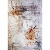 MDA Home Eros Abstract Orange/Cream Polyester Area Rug - 5'2  x 7'5