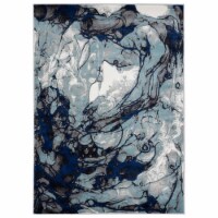 MDA Home Samos Gray/Blue Contemporary Polypropylene Area Rug - 2'1'' x 3'3''