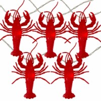 Kurt Adler 10 Red Lobster Novelty Christmas Light Set - 12 ft Clear Wire