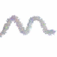 Kurt Adler 9.25' LED Lighted Iridescent Tinsel Christmas Garland, Multi-Color Lights