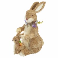 Northlight 14 Sisal Mommy and Baby Bunny Easter Figure