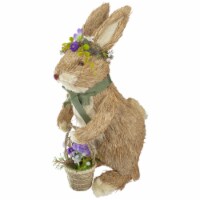 Northlight 15 Brown Sisal Bunny Rabbit with Basket Easter Figure