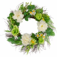 Northlight 34769239 22 in. Mixed Floral Artificial Spring Wreath, Green